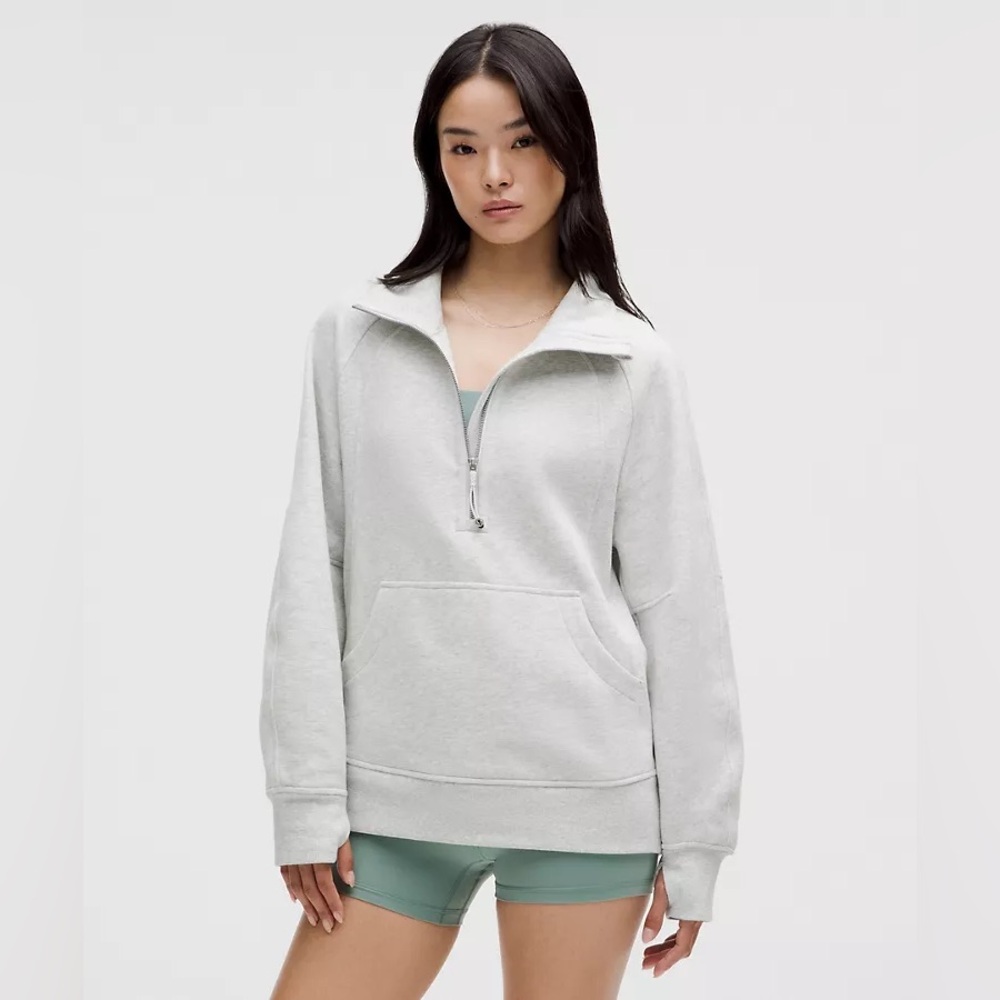 Lululemon scuba oversized half zip long. M/L Heather grey. Excellent condition